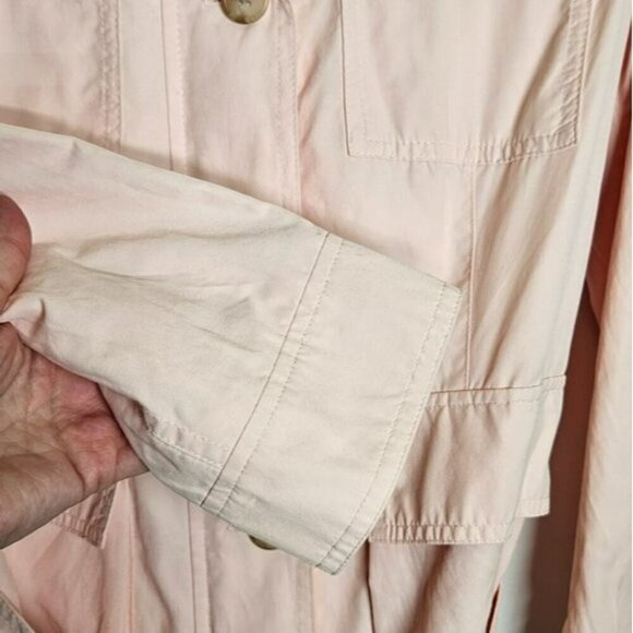 J.Jill Soft Pink Trench Style Jacket Fully Lined Belted‎ With 4 Pockets sz XS - Picture 4 of 16